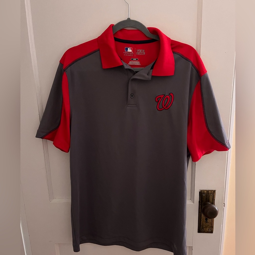 Washington Nationals Baseball Embroidered Golf Polo Genuine Merchandise Large